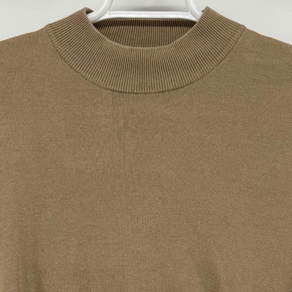Pronto Uomo Other - Pronto Uomo Mens Silk Cotton Blend Mock Neck Sweater Tan Brown Size M RN77219